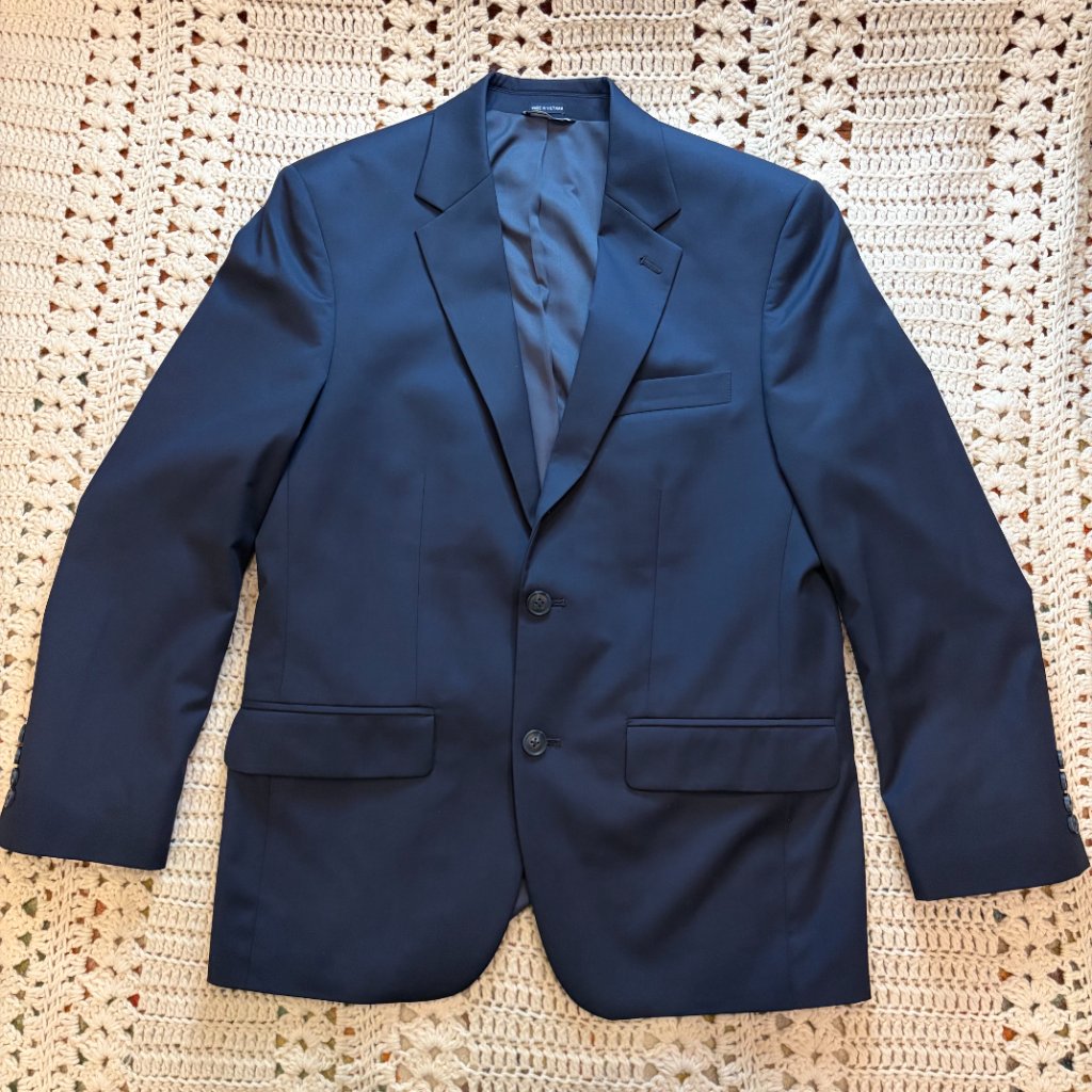 Saddlebred Navy Motion Stretch Suit Coat Size 38 Short - Pants Listed Separately